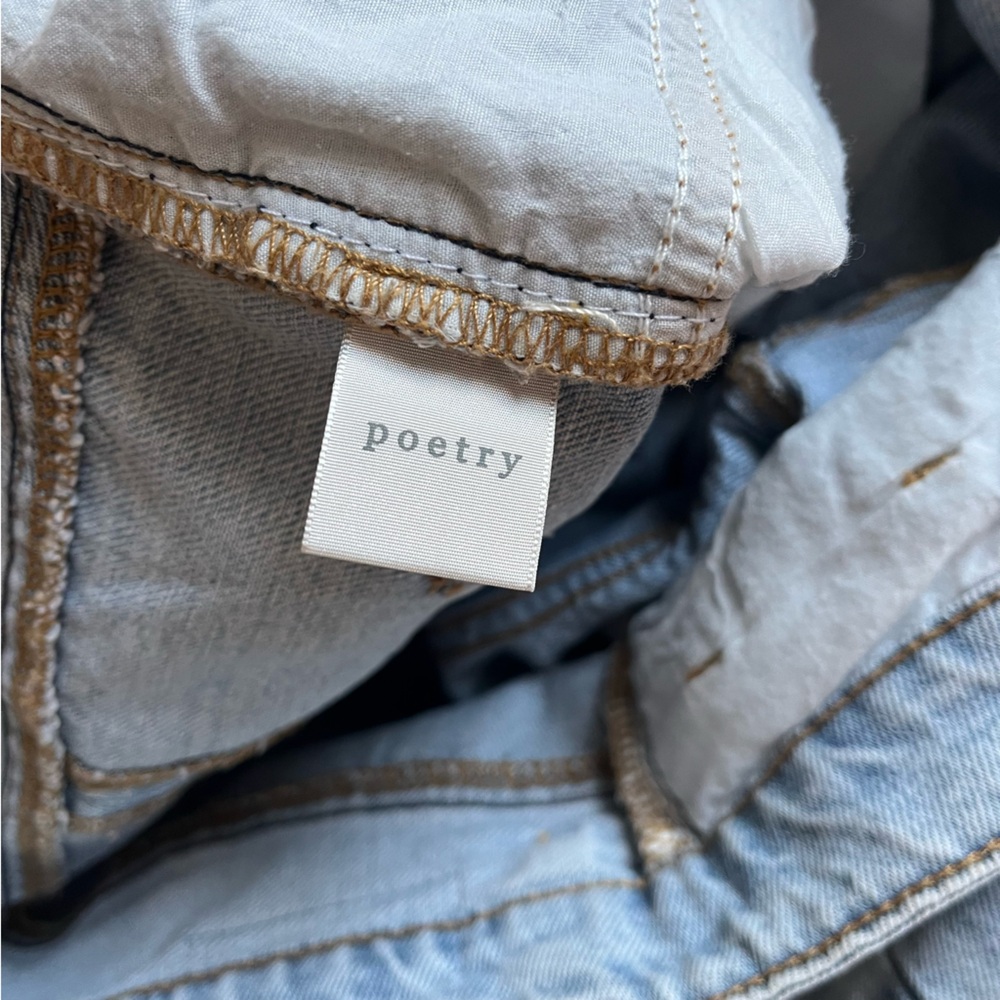 Poetry High Rise Cropped Tapered Jeans Light Wash Denim Size 10 - Picture 8 of 16